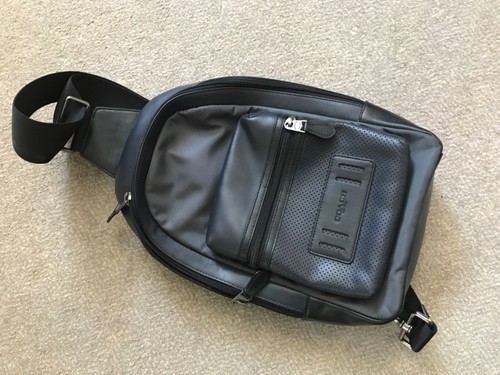 Coach black leather sling bag - coach,
