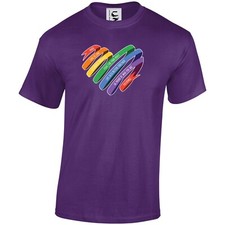 Pride LGBTQ+ Gay Pride Rainbow Ribbon Heart T-shirt Adults Teens & Kids Sizes