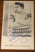 BILLY FURY 1961 AUTOGRAPH HAND SIGNED PROMO POSTCARD UAAC REGISTERED DEALER 