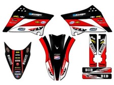 2010-2023 KLX 110 RICOCHET Black Senge Graphics Kit Compatible with Kawasaki