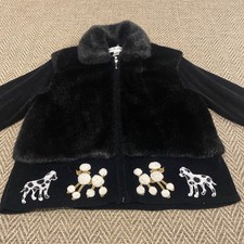Vtg Jacket Black Zip Front