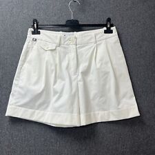 Aquascutum woman's golf shorts size 10 white turn up pockets pleated