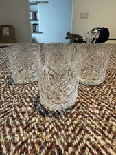 FOUR x HEAVY CUT GLASS WHISKY