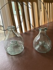 Two Vintage Aqua Glass