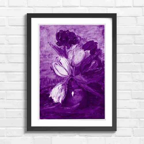 Vintage tulips blue - tulips,