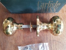 Polished Brass Interior Door Knob Set - Carlisle M35RS, 52mm Diameter
