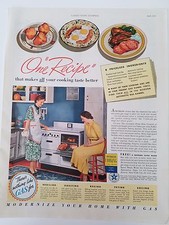 1937 One Recipe White Gas Range Stove Modern Cookbook Original Ad