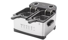 Cookworks Deep Fat Fryer 5L Twin Professional Stainless Steel 2 Basket 7241604 R