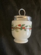 Royal Worcester Egg Coddler (Single Size) Holly And Ribbons Great Xmas Gift