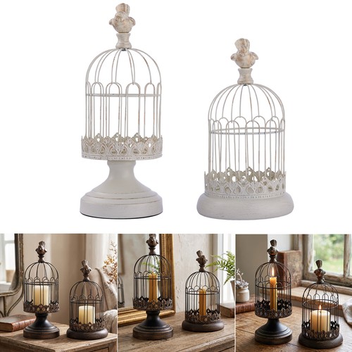 Iron bird cage candle holder - iron,