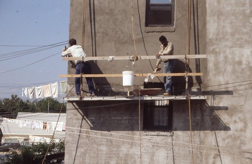 Laundry line men working - line,