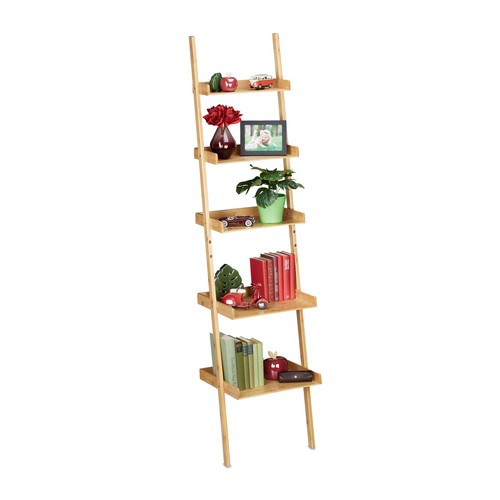 Ladder shelf bamboo shelving - ladder,
