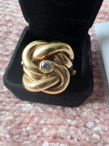 9ct gold knot ring with - gold,