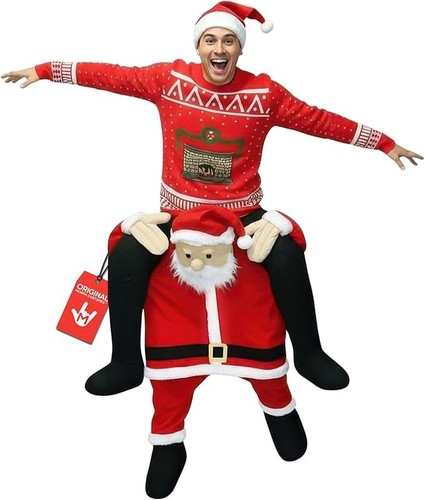 Adult santa claus piggyback - claus,