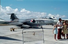 DUTCH AF, F-104g Starfighter, D-8129, at St Mawgan, in 1974, aircraft slide