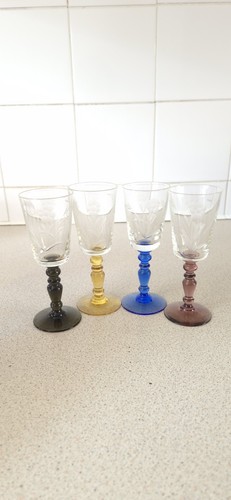 1950s coloured stem etched - 1950s,