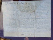 Framed antique document - antique, dated