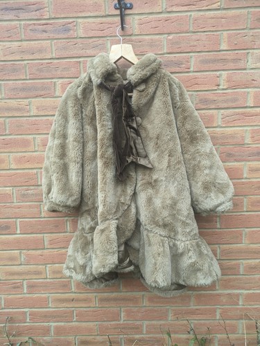Vintage faux fur cape coat - faux,