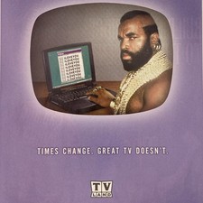 2000 TV Land Channel PRINT AD Mr. T I Love You Laptop The A Team George Peppard
