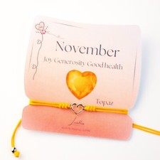 November Birthstone Bracelet, inc alloy month gift, Topaz Birthstone