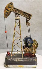 Western Rustic Bronze Finish Nodding Donkey Pumpjack Oil Derrick Rig Figurine