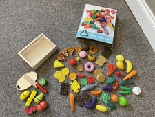 ELC Bumper Playfood Set & Wooden Cut-Up Fruit Set & Chopping Board - 60+ Pieces!