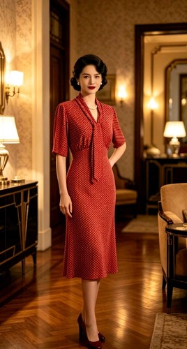 Vintage 1930s 1940s - style, red