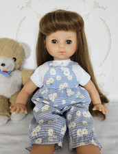 Beautiful Vintage Zapf Creation Doll ~ 18" Vinyl & Soft Bodied ~ Long Brown Hair