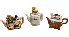 Lot of 3 x PAUL CARDEW MINIATURE BOVELTY TEA POT bundle Fridge Tea Stand Toy Box