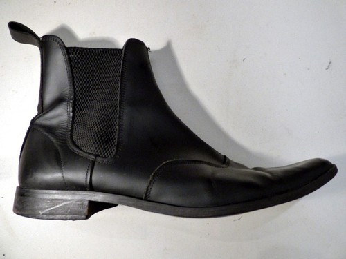 Black leather chelsea - black,