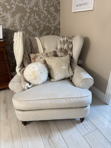 Cream armchair - cream,