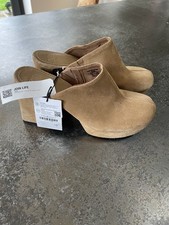 Zara Split Suede Mules Block Heels Closed Toe New With Tag UK 5 