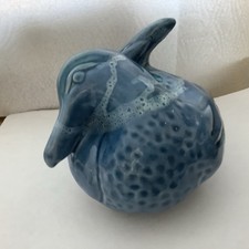 Lamorna Pottery Cornwall Blue Slip Cast Ceramic Duck Ornament 1980’s