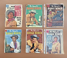Lot 6 Dell Range Rider Comics Flying A Photo Covers Western 10¢ Issues Vintage
