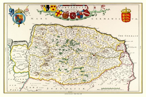 Old map norfolk 1648 by - ,