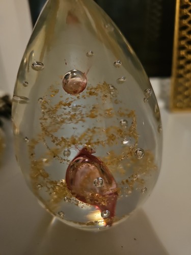 Vintage pink egg shaped glass - pink,
