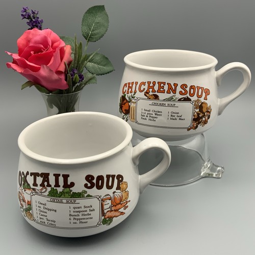 Vintage recipe soup bowls - 2,