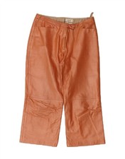 LAUREL Womens Leather Capri Trousers EU 36 Small W30 L22 Pink Leather CQ05