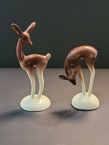 Vtg pair deer figure - figure, figurines