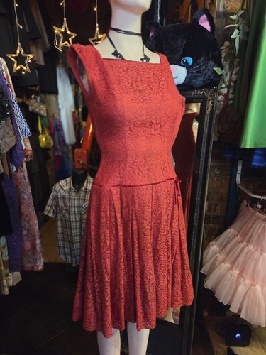 Vintage red tudor - 1950s, dress