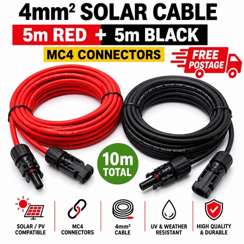 4mm solar cable pair - cable, red