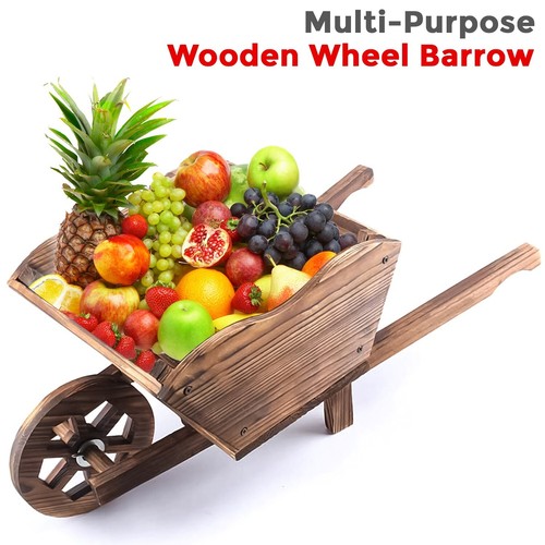 Wooden wheel barrow wine - wooden,