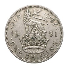1951 One Shilling UK | King