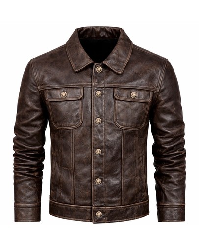 Mens brown biker vintage - mens,