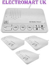 4 WAY WIRELESS CORDLESS 13A PLUG IN MAINS INTERCOM SYSTEM DESK WALL MOUNT