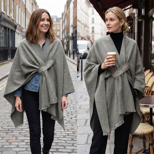 Womens solid cape ladies - womens,