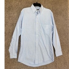 Van Heusen Mens Light Blue Regular Fit Wrinkle Free Button Down Size 15 32 33