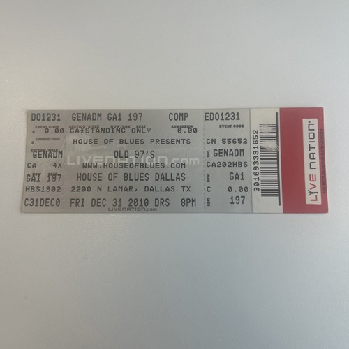 2010 old concert ticket - 2010,