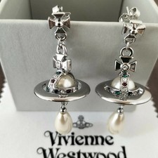 Vivienne Westwood Pearls Drop 3D Orb Gold Earrings