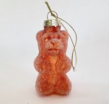 Jelly Baby Glass Bauble Christmas Decoration Ornament Orange Red 7cm Gummy Bear